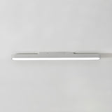 Trendy Black Strip Linear LED Flush Mount Ceiling Light Image - 5