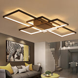 Trendy Black Three Rectangle LED Semi-Flush Mount Light Image - 4