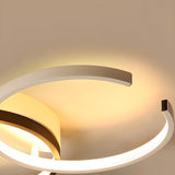 Trendy Black White C-Shaped LED Semi-Flush Mount Light Image - 7