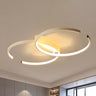 Trendy Black White C-Shaped LED Semi-Flush Mount Light Image - 8