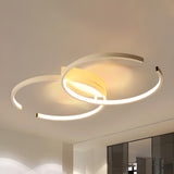 Trendy Black White C-Shaped LED Semi-Flush Mount Light Image - 9