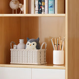 Trendy Blue Vertical Closed Back Wood Storage Bookcase Image - 12