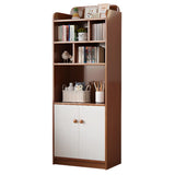 Trendy Blue Vertical Closed Back Wood Storage Bookcase Image - 3