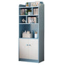 Trendy Blue Vertical Closed Back Wood Storage Bookcase Image - 5