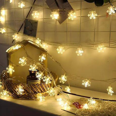 Trendy Christmas White Snowflake LED String Light Image - 1