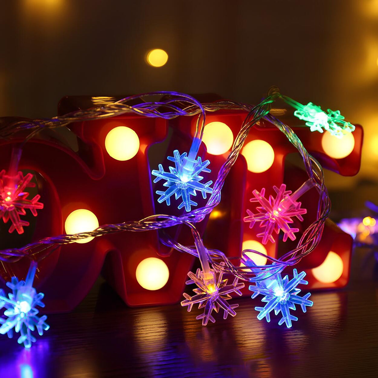 Trendy Christmas White Snowflake LED String Light Image - 15