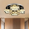 Trendy Chrome Heart-Shaped Crystal LED Flush Mount Lamp Image - 1