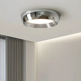 Trendy Chrome Round LED Flush Mount Ceiling Light Image - 1