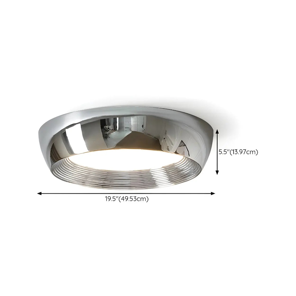 Trendy Chrome Round LED Flush Mount Ceiling Light 