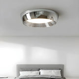 Trendy Chrome Round LED Flush Mount Ceiling Light Image - 2