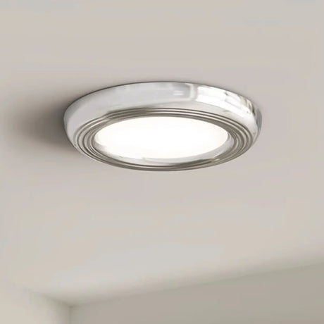 Trendy Circular Chrome LED Flush Mount Ceiling Light Image - 2