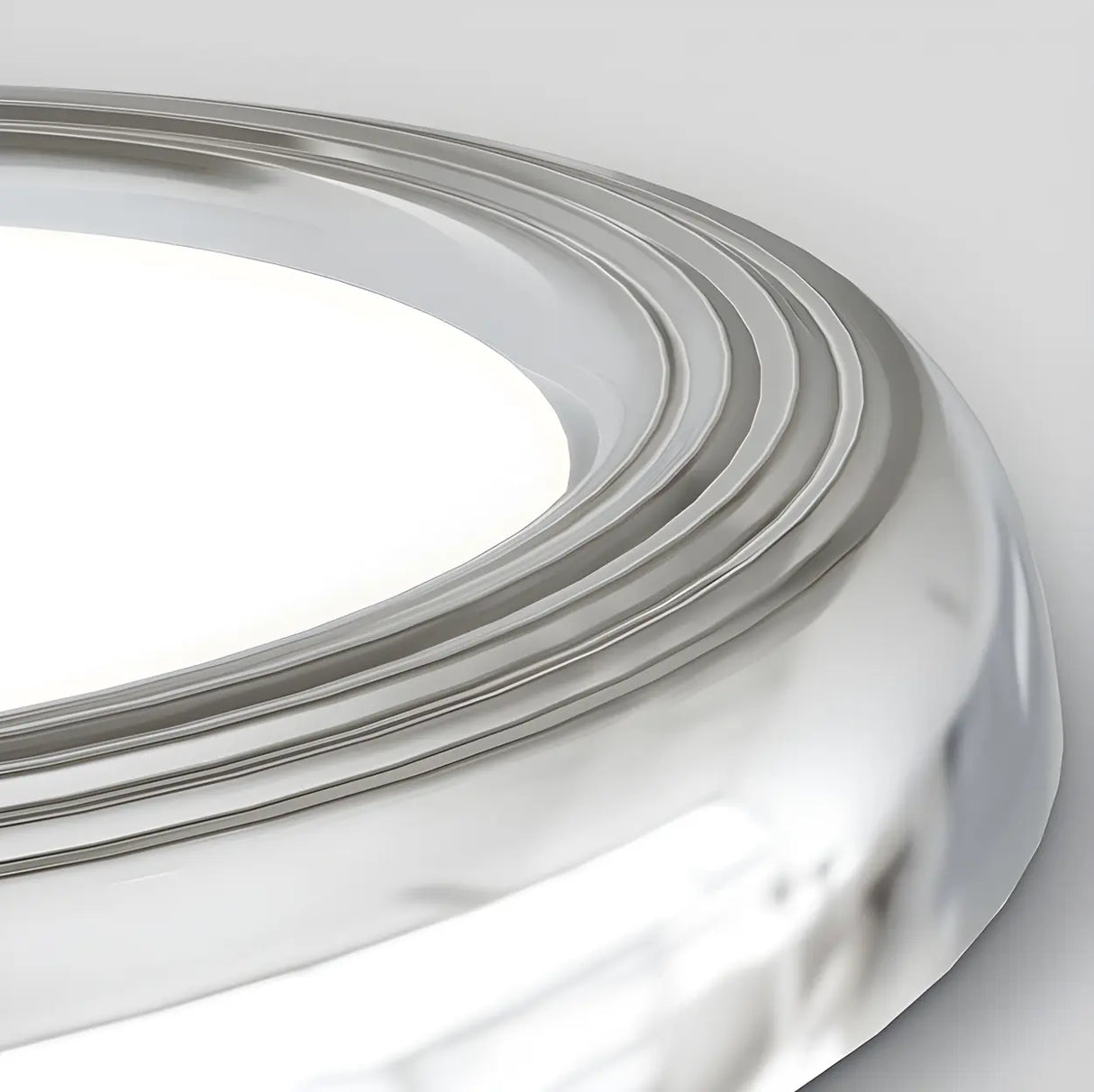 Trendy Circular Chrome LED Flush Mount Ceiling Light Image - 4