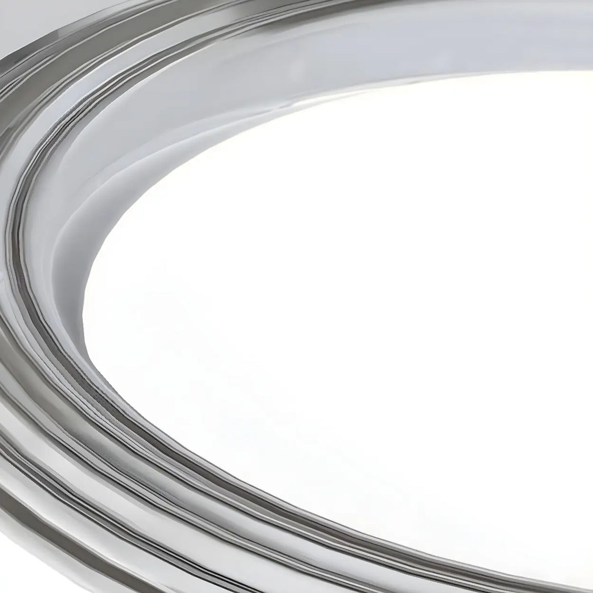 Trendy Circular Chrome LED Flush Mount Ceiling Light Image - 6