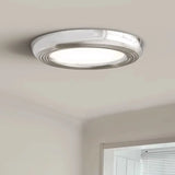 Trendy Circular Chrome LED Flush Mount Ceiling Light Image - 8