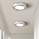 Trendy Circular Chrome LED Flush Mount Ceiling Light Image - 9