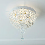 Trendy Clear Crystal Bead Bowl-Shaped Flush Mount Light Image - 1