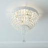 Trendy Clear Crystal Bead Bowl-Shaped Flush Mount Light Image - 1