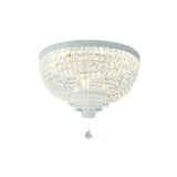 Trendy Clear Crystal Bead Bowl-Shaped Flush Mount Light Image - 4