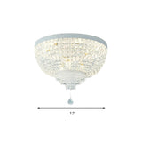 Trendy Clear Crystal Bead Bowl-Shaped Flush Mount Light Image - 5