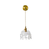 Trendy Clear Glass Shade Gold Pendant Wall Light Image - 2