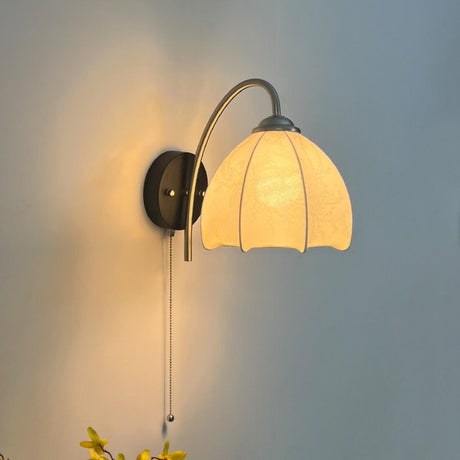 Trendy Cone Wood Wall Sconce with Pull Chain Switch Image - 2