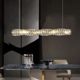 Trendy Crystal Rectangular Island Pendant Light Image - 1