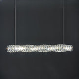 Trendy Crystal Rectangular Island Pendant Light Image - 10