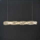 Trendy Crystal Rectangular Island Pendant Light Image - 11