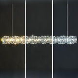 Trendy Crystal Rectangular Island Pendant Light Image - 12