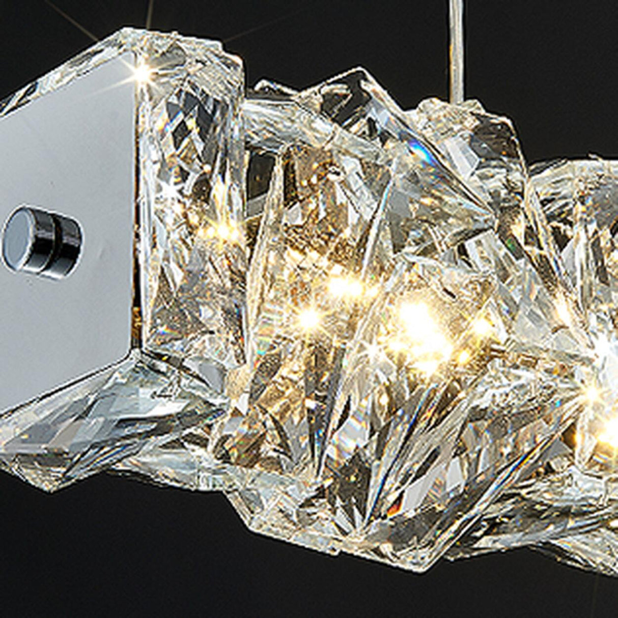 Trendy Crystal Rectangular Island Pendant Light Image - 13