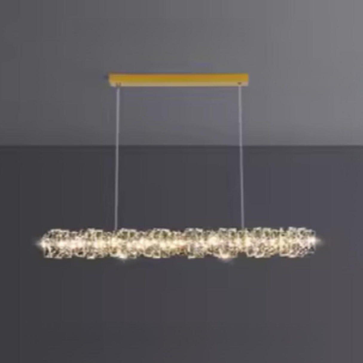 Trendy Crystal Rectangular Island Pendant Light Image - 2