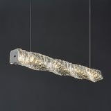 Trendy Crystal Rectangular Island Pendant Light Image - 9