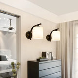 Trendy Cylinder White Glass and Metal Vanity Light Image - 11