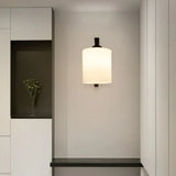 Trendy Cylinder White Glass and Metal Vanity Light Image - 13