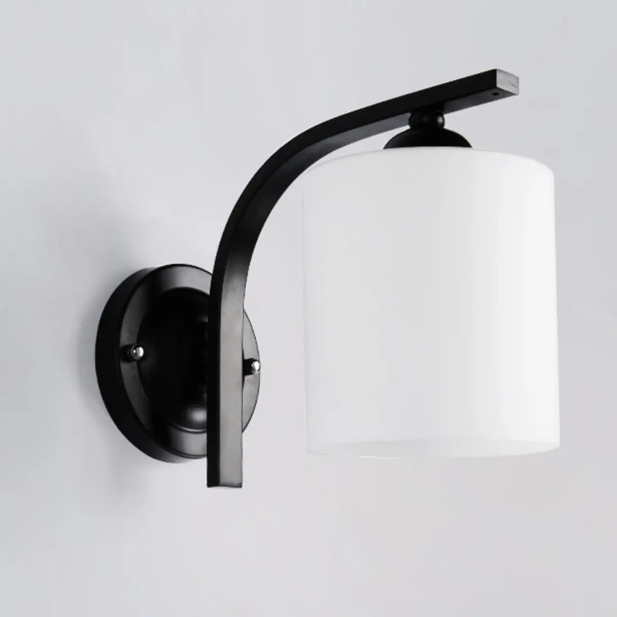 Trendy Cylinder White Glass and Metal Vanity Light Image - 6