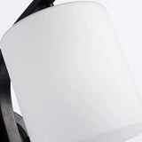 Trendy Cylinder White Glass and Metal Vanity Light Image - 9