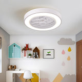 Trendy Dimming Colorful Flush Mounted Ceiling Fan Light Image - 13