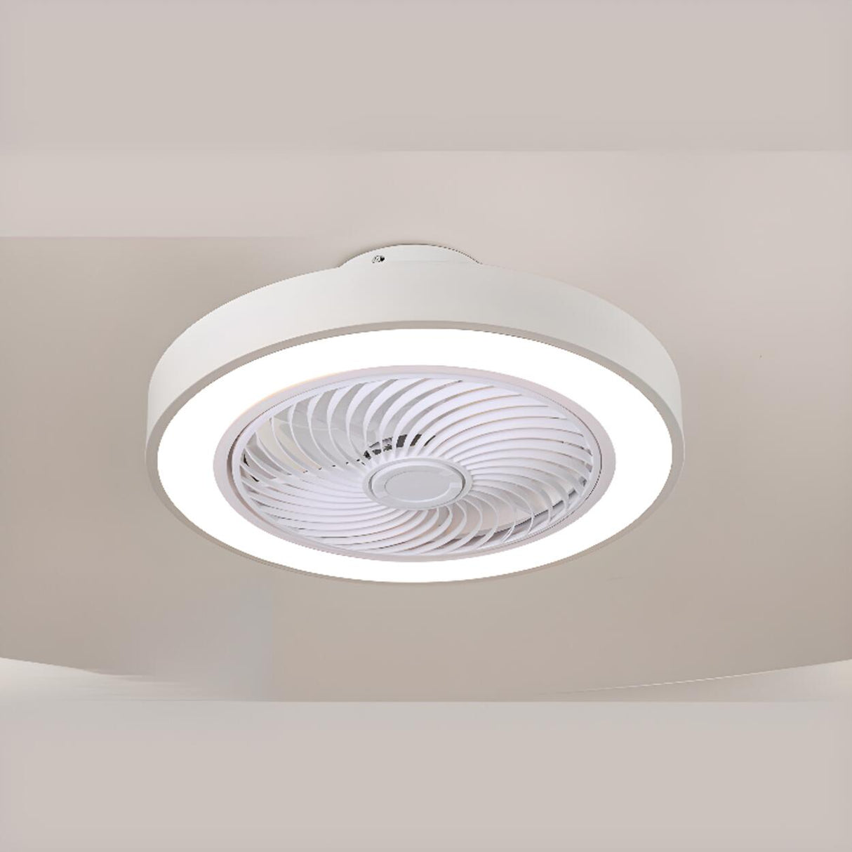 Trendy Dimming Colorful Flush Mounted Ceiling Fan Light Image - 2