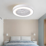 Trendy Dimming Colorful Flush Mounted Ceiling Fan Light Image - 4