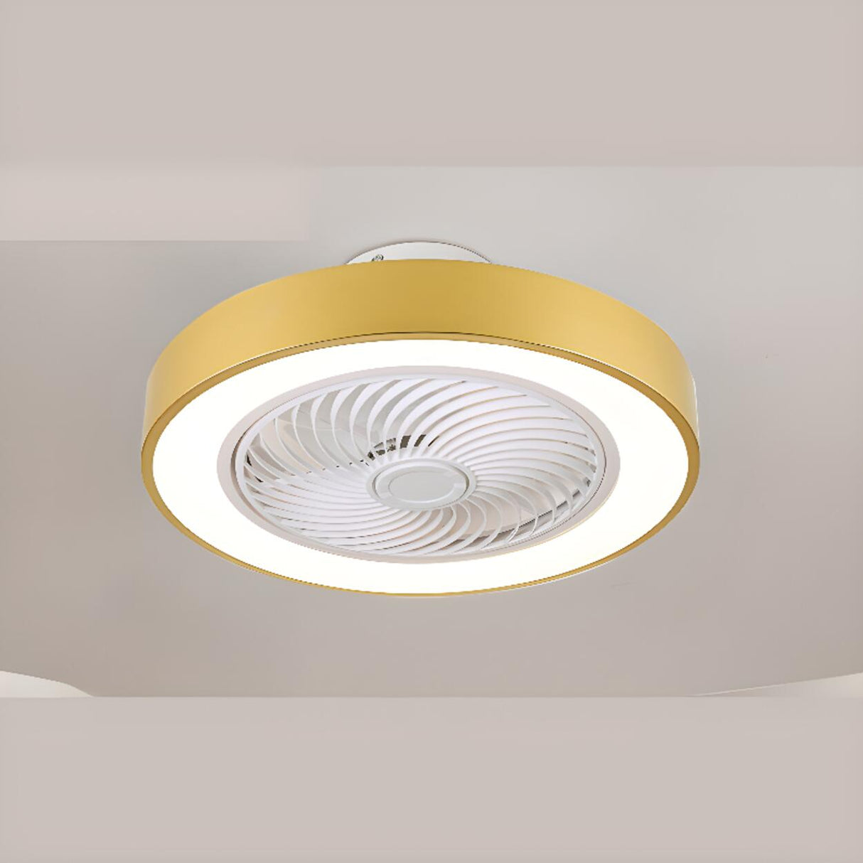 Trendy Dimming Colorful Flush Mounted Ceiling Fan Light Image - 7