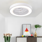 Trendy Dimming Colorful Flush Mounted Ceiling Fan Light Image - 8