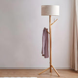 Trendy Drum and Tree Branch Wooden Floor Lamp Image - 10