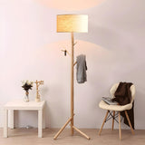 Trendy Drum and Tree Branch Wooden Floor Lamp Image - 11