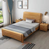 Trendy Easy Assembly Wooden Brown Single Panel Bed Image - 1