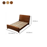 Trendy Easy Assembly Wooden Brown Single Panel Bed #size