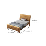 Trendy Easy Assembly Wooden Brown Single Panel Bed Image - 20