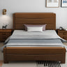 Trendy Easy Assembly Wooden Brown Single Panel Bed Image - 3