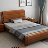 Trendy Easy Assembly Wooden Brown Single Panel Bed Image - 5