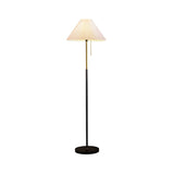 Trendy Fabric Cone Shade Floor Lamp with Pull Chain Image - 5