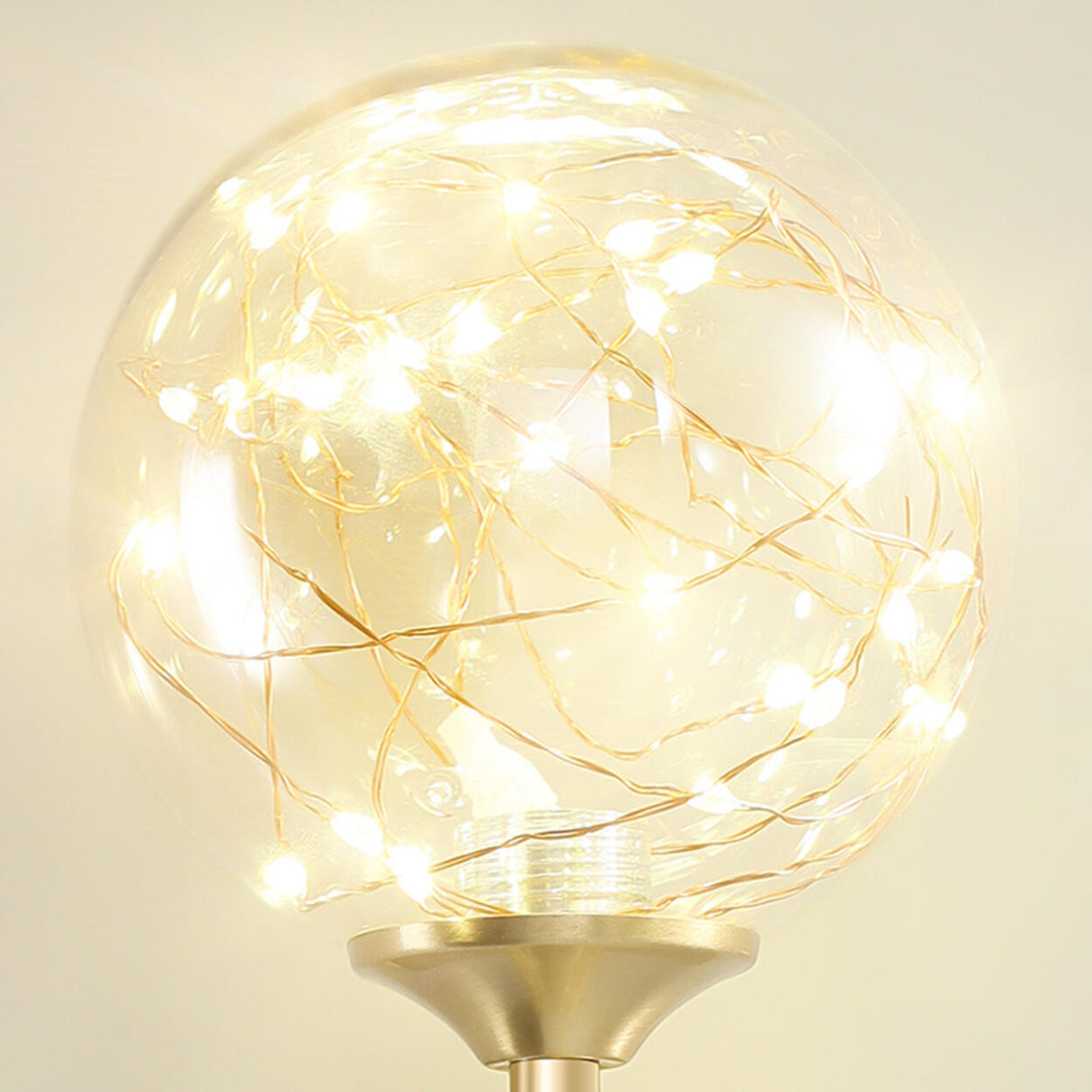 Trendy Fairy Lights Gold Glass Globe Wall Sconce Image - 10